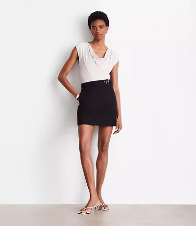 Petite LOFT Versa Seasonless Stretch Mini Pocket Skirt