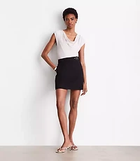 Petite LOFT Versa Seasonless Stretch Mini Pocket Skirt