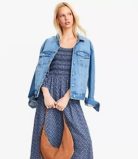 Petite Garden Clip Smocked Midi Dress