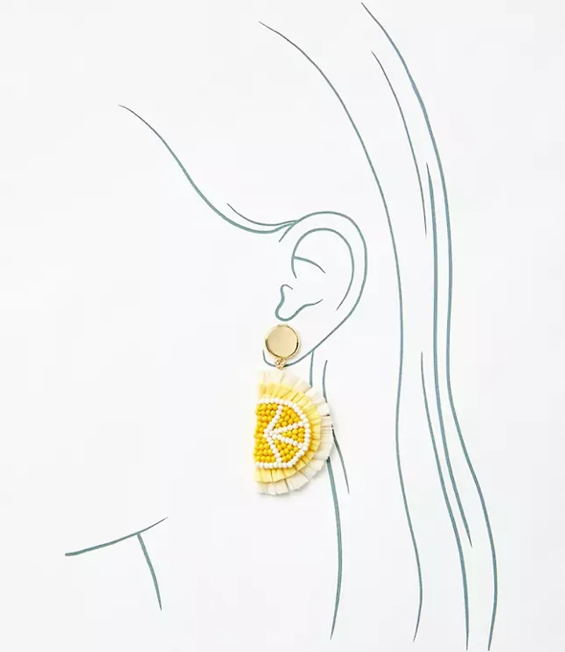 Lemon Raffia Drop Earrings