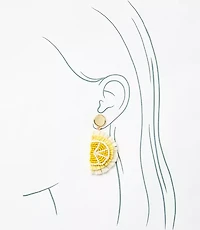 Lemon Raffia Drop Earrings