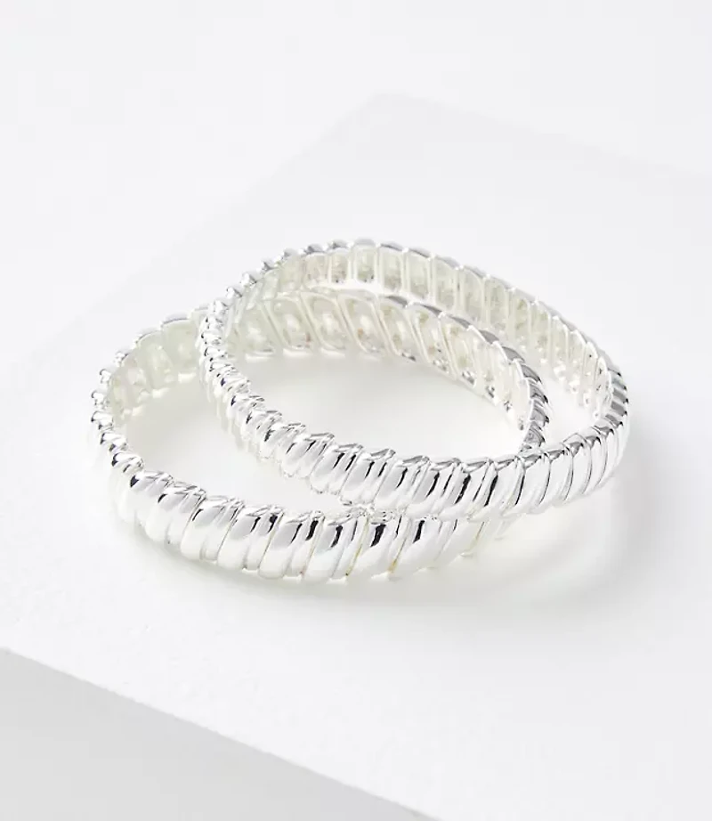 Twisted Metal Stretch Bracelet Set