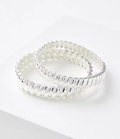 Twisted Metal Stretch Bracelet Set