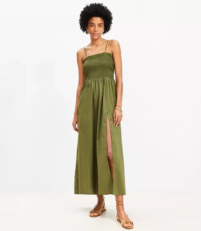 Loft Gingham Smocked Strappy Maxi Pocket Dress at Hamilton Place in  Chattanooga, TN