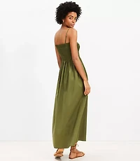 Petite LOFT Smocked Cami Maxi Pocket Dress