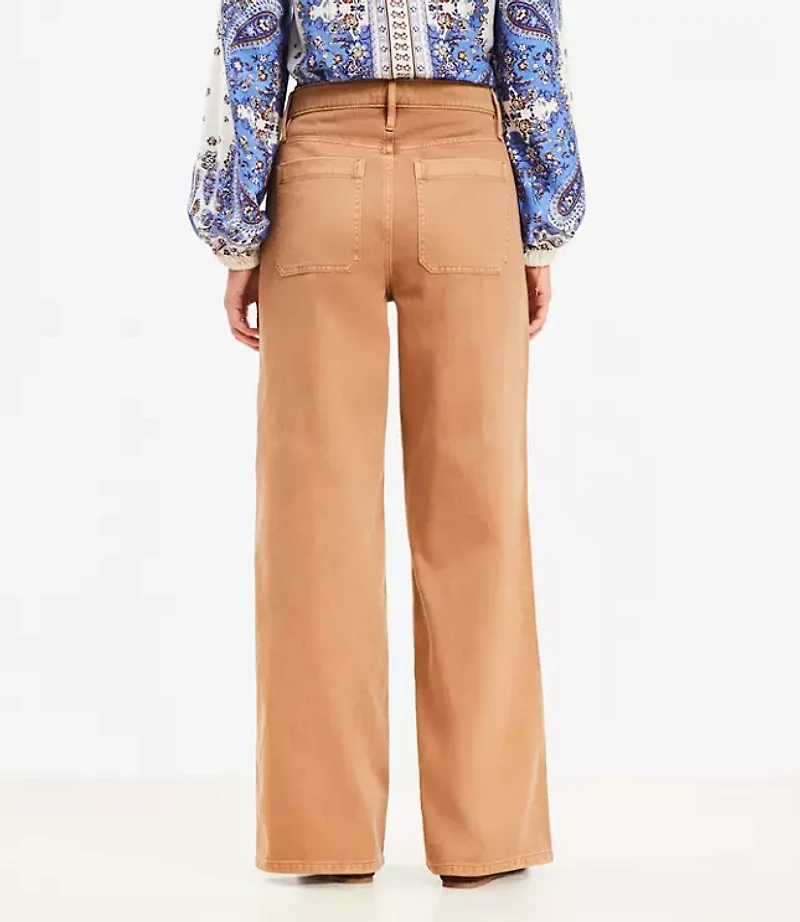 Curvy Wide Leg Carpenter Pants Twill