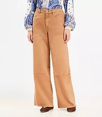 Curvy Wide Leg Carpenter Pants Twill