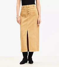 Petite Utility Pocket Midi Skirt