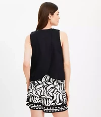 Linen Blend Petal Back Shell