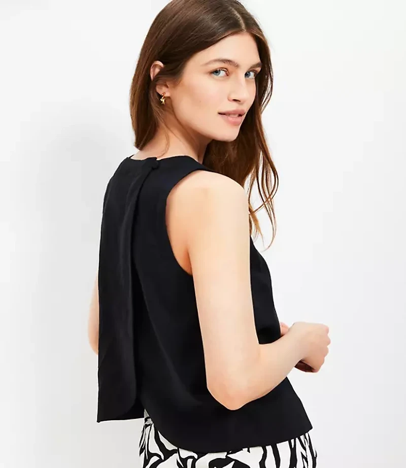 Linen Blend Petal Back Shell