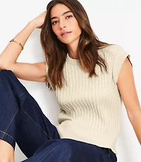Heathered Ribbed Wedge Sweater