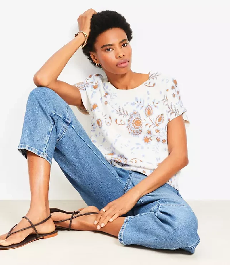 Floral Refined Wedge Sweater Tee