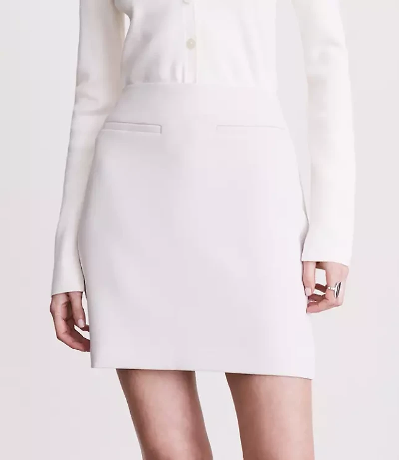 LOFT Versa Crepe Drape Welt Pocket Mini Skirt
