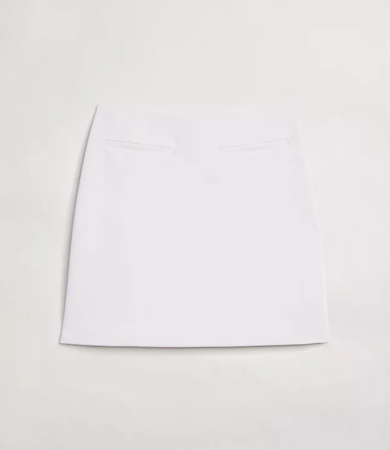 LOFT Versa Crepe Drape Welt Pocket Mini Skirt