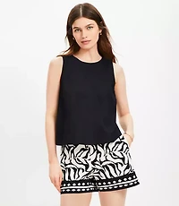 Petite Linen Blend Petal Back Shell