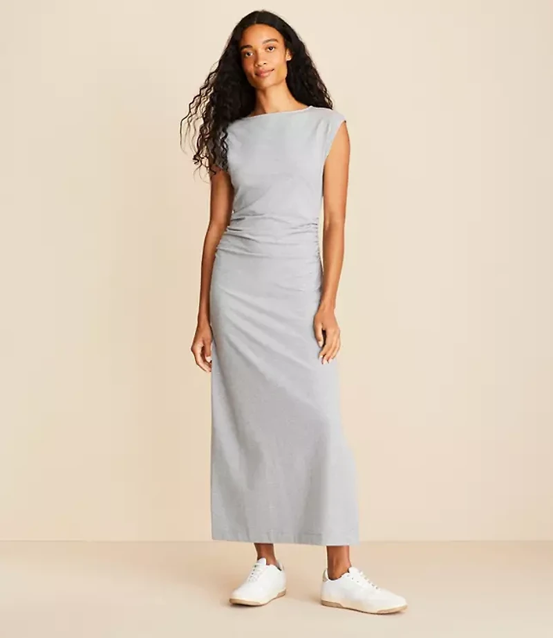 Lou & Grey Heathered Softened Boatneck Maxi Dress