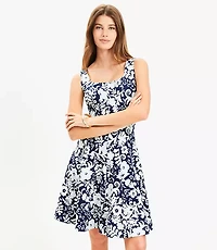 Floral Ponte Seamed Mini Dress