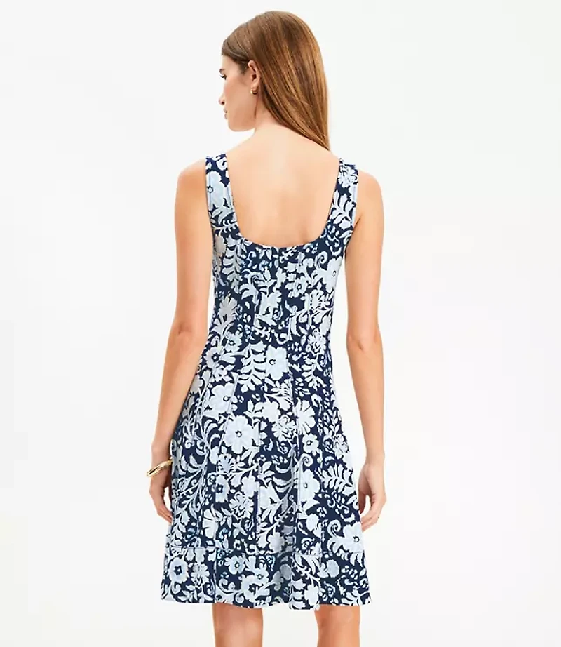 Floral Ponte Seamed Mini Dress