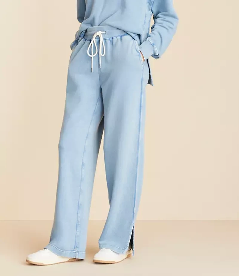 Petite Lou & Grey Denim Washed Sweatpants