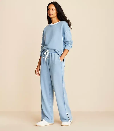 Petite Lou & Grey Denim Washed Sweatpants