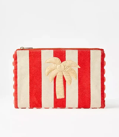 Palm Tree Striped Pouch