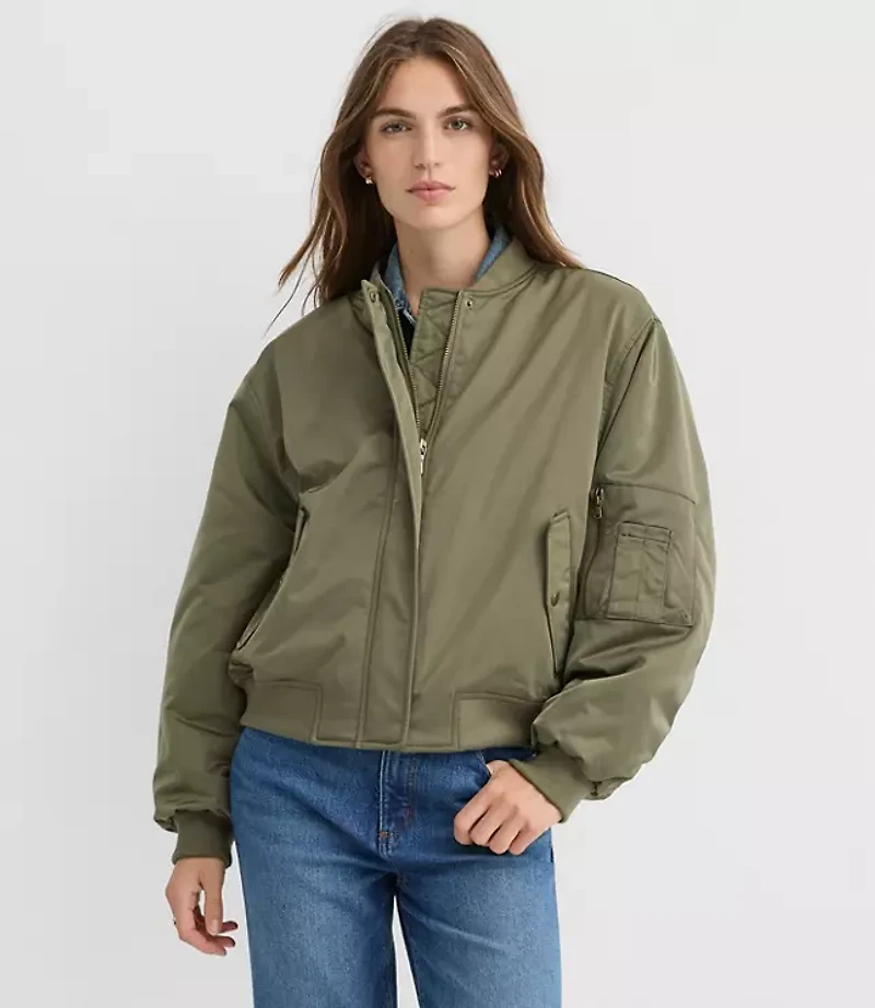 Petite Twill Bomber Jacket