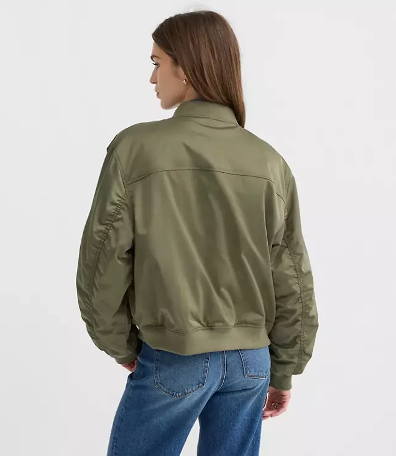 Petite Twill Bomber Jacket