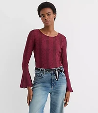 Floral Lace Godet Sleeve Top