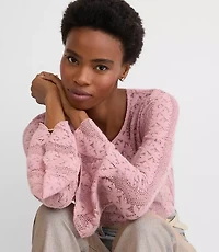 Floral Lace Godet Sleeve Top