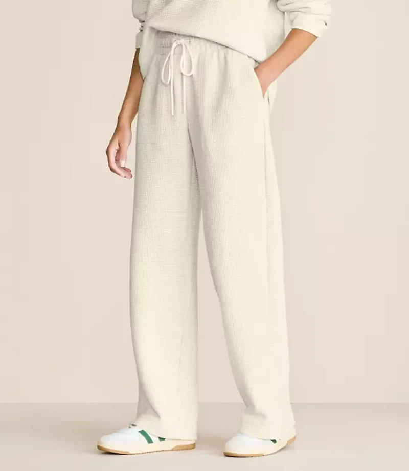 Lou & Grey Heathered Wafflestitch Straight Leg Pants