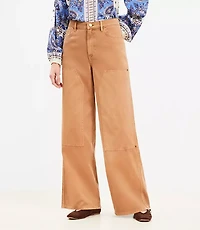Tall Wide Leg Carpenter Pants Twill