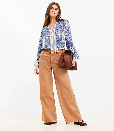 Tall Wide Leg Carpenter Pants Twill