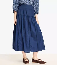 Cutout Trim Midi Skirt