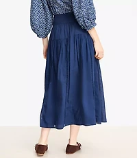 Cutout Trim Midi Skirt