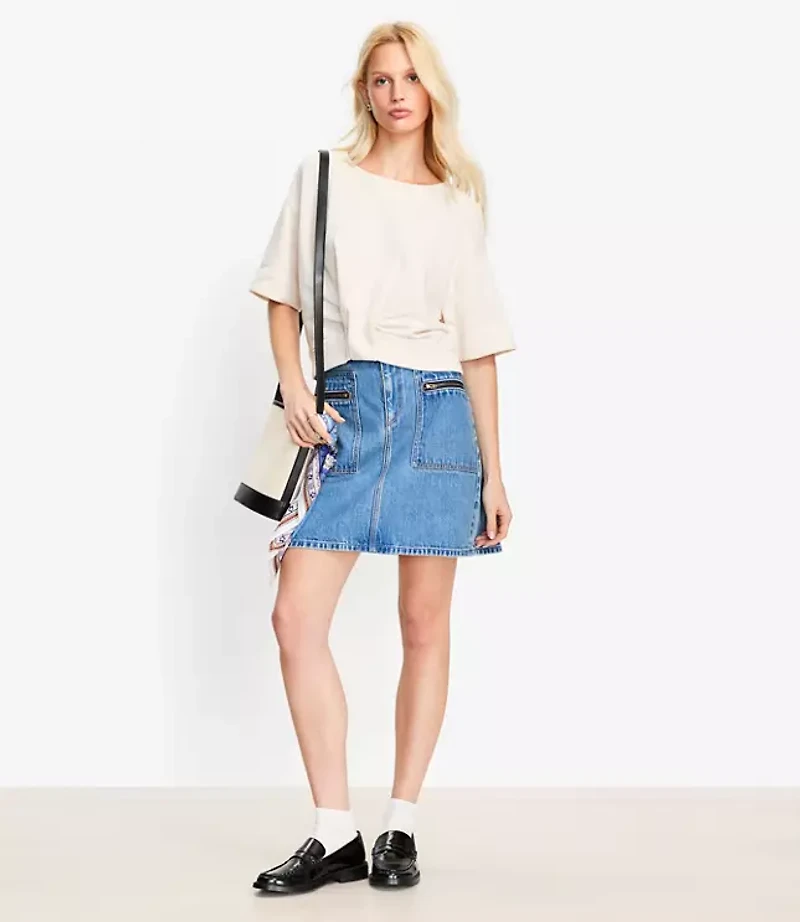 Knotted Short Sleeve Sweatshirt