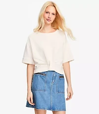 Knotted Short Sleeve Sweatshirt