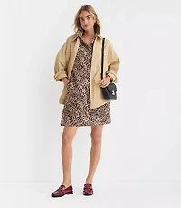 Petite Leopard Print Mini Pocket Dress