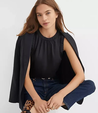 Petite Ruched Trim Shell
