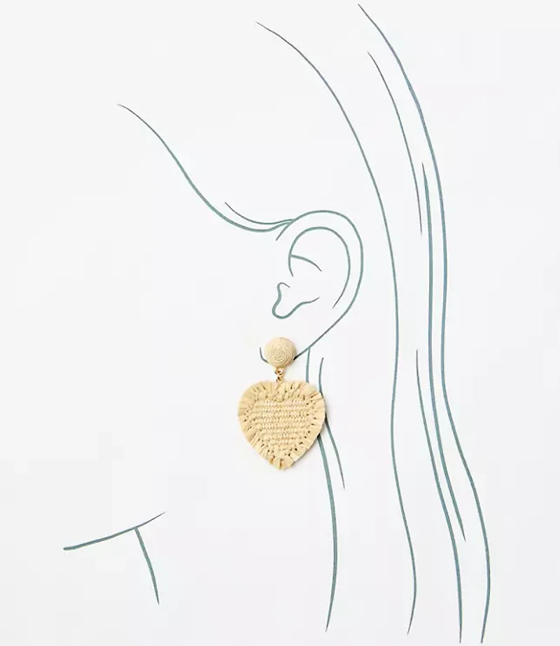 Raffia Heart Earrings