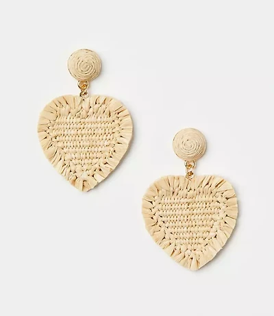 Raffia Heart Earrings