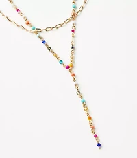 Beaded Delicate Layered Y-Necklace Set