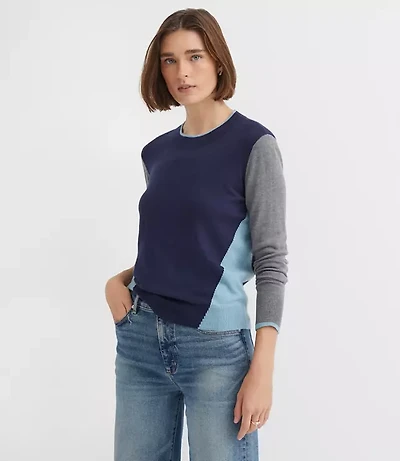 Petite Colorblock Luxe Knit Sweater