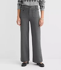 Petite Palmer Wide Leg Pants Heathered Ponte