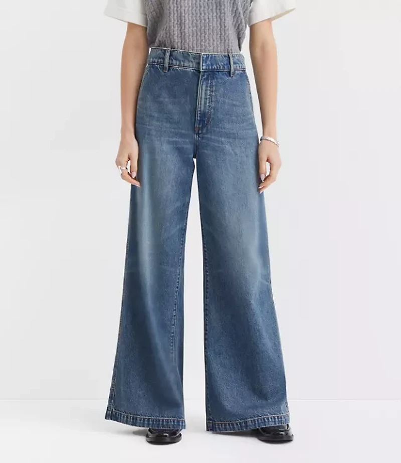 Petite High Rise Trouser Jeans Authentic Vintage Mid Wash