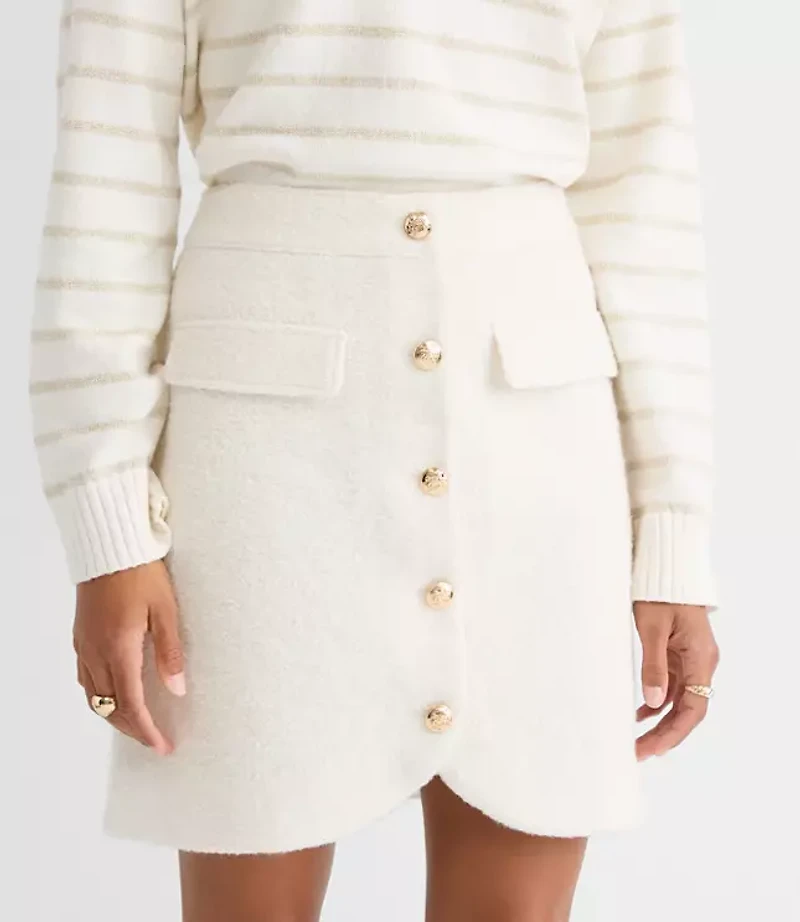 Boucle Button Mini Skirt