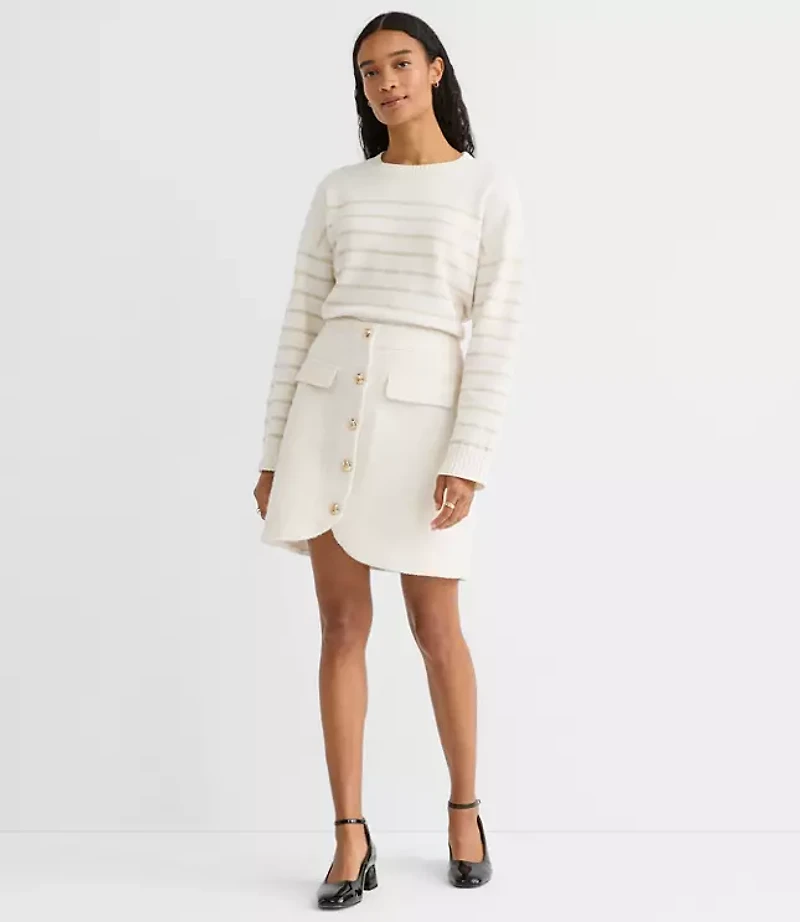 Boucle Button Mini Skirt