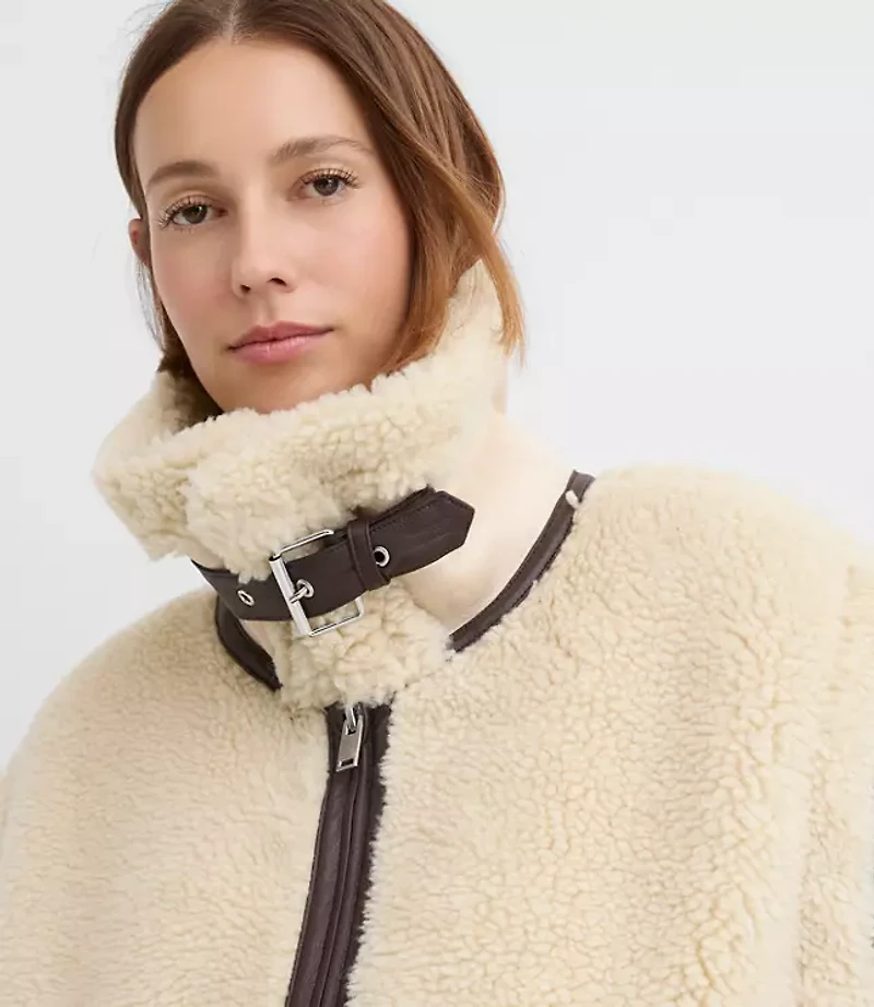 Crackle Faux Suede & Shearling Pocket Vest