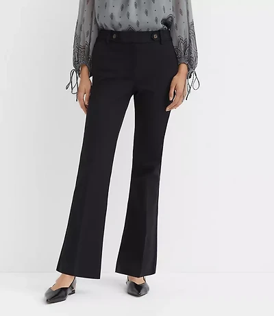Curvy Tab Waist Boot Cut Pants Bi-Stretch