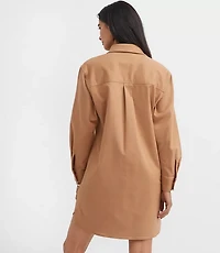 Petite Shirttail Hem Mini Pocket Shirtdress