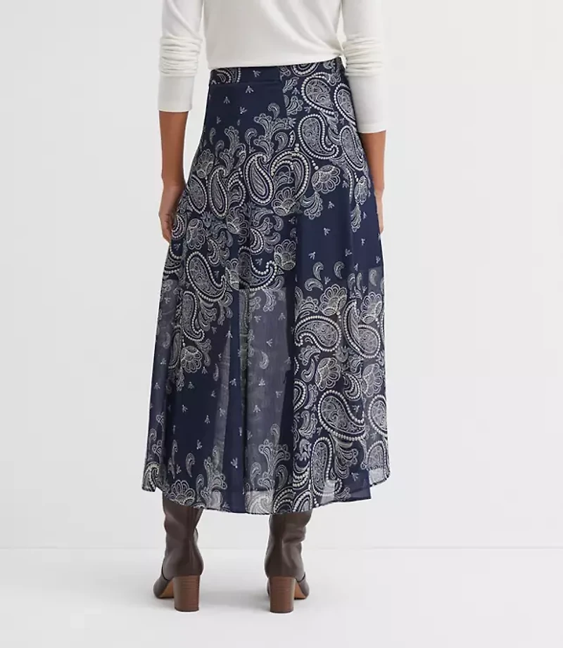 Paisley Chiffon Maxi Skirt